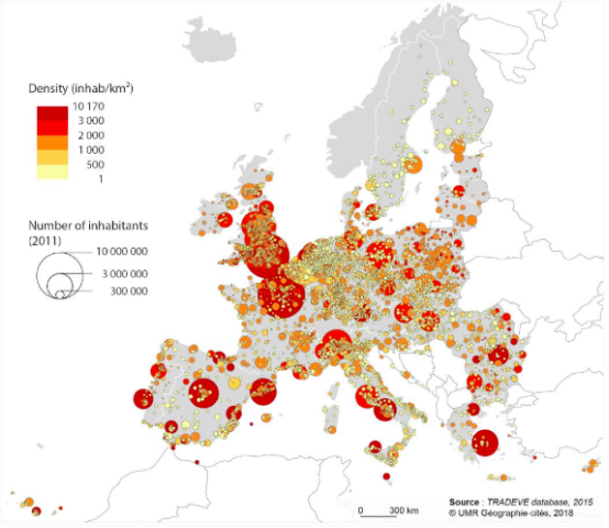 Population of European urban areas over the past 50 years / Useful data ...